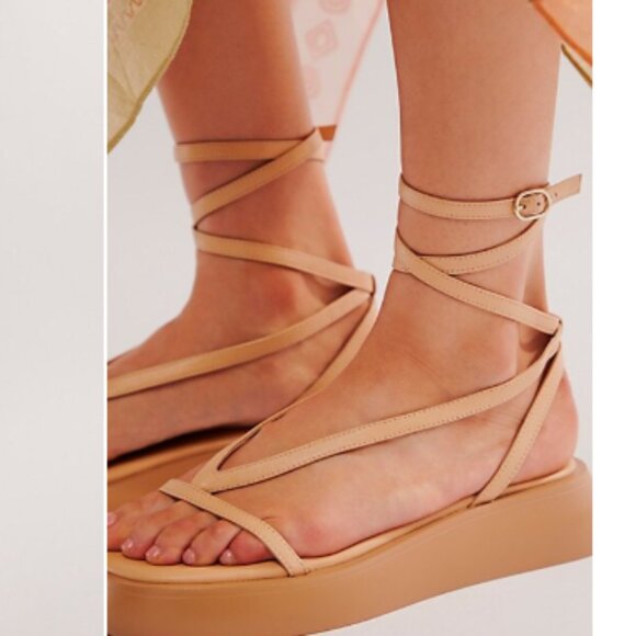 new FREE PEOPLE Winnie Wrap Flatform in Vachetta (252) - Picture 12 of 14